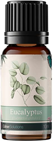Calmer Solutions Natural Eucalyptus Essential Oil - 10ml Aromatherapy Oil for Congestion, Colds, Fever, Sinuses - Use in Bath, Humidifiers, Diffusers, Candle Making & More - 100% UK Sourced.