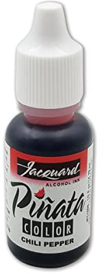 Jacquard Piñata Color Alcohol Inks, Highly Saturated Permanent Dye for Resin Art, Tumblers and Crafting on Non Porous Surfaces, Fast Drying Vibrant Ink, Chili Pepper Red 14ml (1/2 oz)