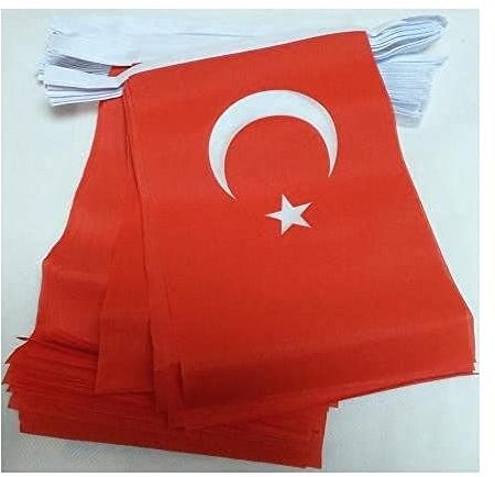 AZ FLAG Ghirlanda 6 Metri 20 Bandiere Turchia 21x15cm - Bandiera Turca 15 x 21 cm - Festone BANDIERINE