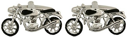 David Van Hagen Silber Motorrad Manschettenknöpfe