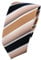 TigerTie - schmale Designer Krawatte in beige braun dunkelblau weiß gestreift