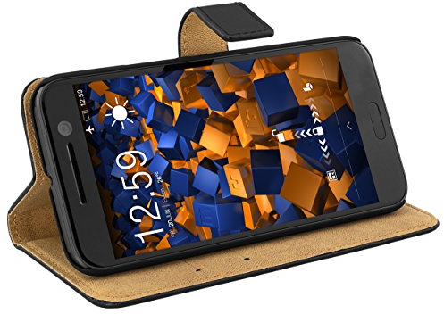 mumbi Ledertasche für HTC 10 Schwarz