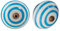 Nicola Spring Ceramic Cupboard Drawer Handle Knobs - Stripe Design - Light Blue - Pack of 6