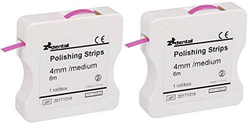 Anself Dental Polierstreifen 4mm Harz Zahn interdental Schleifwerkzeug (Rosa (2 Rolls))