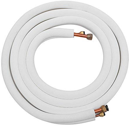EsportsMJJ 5/8 Pulgadas 3/8 Pulgadas 5M Aislado Bobina Cobre Twin Line Acondicionador De Aire Manguera De Escape Tubo Dividido