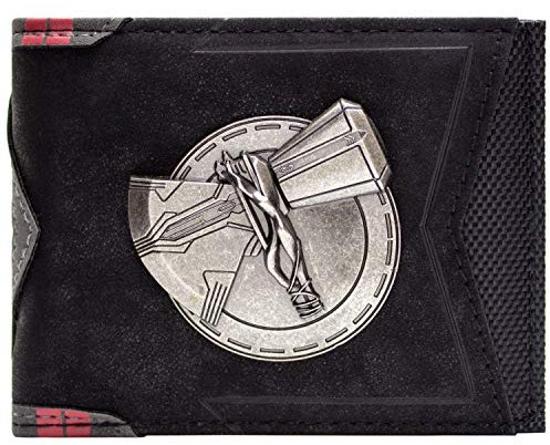 Endgame Avengers Thor Stormbreaker Hammer Wallet Bi-Fold ID & Card Holder, Black