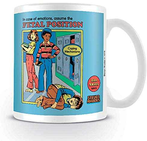 Steven Rhodes MG25686 Tasse aus Keramik, 315 ml – Assume The Fetal Position, weiß