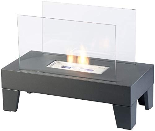 Carlo Milano Dekofeuer Wohnzimmer: Bio-Ethanol-Lounge-Dekofeuer, 60 x 45 x 30 cm, bis 60 Min. Brenndauer (Ethanol-Kamin-Standkamine, Kamin Loungefeuer, Tischkamin)