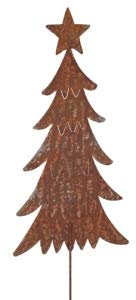 Tannenbaum Stecker Gartenstecker Metall H/B/T 106/24/0,5cm Weihnachten Rost Deko Baum mit Stern Weihnachtsbaum