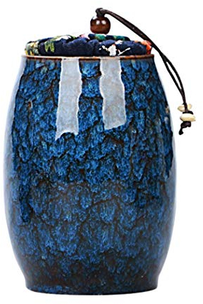 Vintage Style Storage Jars Canister Traditional Tea Cans Ceramic Tea Jar with Sealed Lids for Home Kitchen Dining Decoration (Blue)