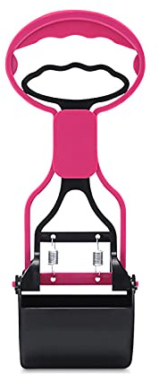 Haustier-Kotschaufel für Hunde und Katzen, nicht zerbrechlich, hochfestes Material, haltbare Feder, einfaches Aufheben von Gras, Kies, Backen, Klauen für Kinder, Damen, Herren (Pink)