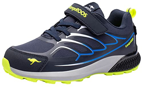 KangaROOS Unisex K-HK Flow EV RTX Sneaker, dk Navy/Lime, 39 EU