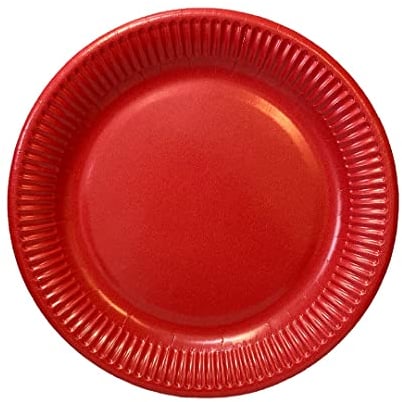 Red Party Paper Plates | Round Dessert Plates | Ruby Red Colour | Packs of 8 16 31 96 | 9 / 23cm (32)