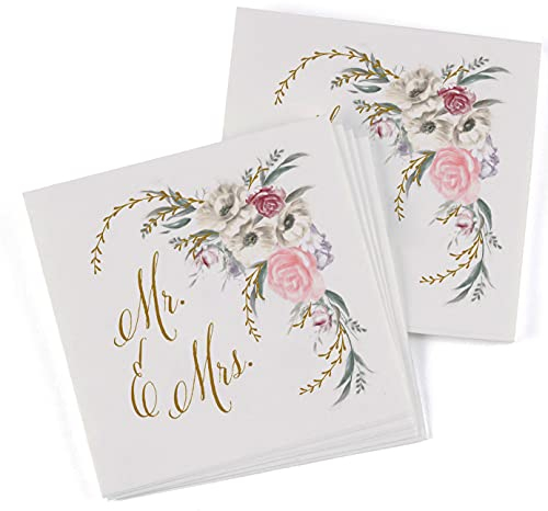 Hortense B. Hewitt Papierservietten, 50 Stück, Folien-Ampersand, 12 cm (gefaltet)
