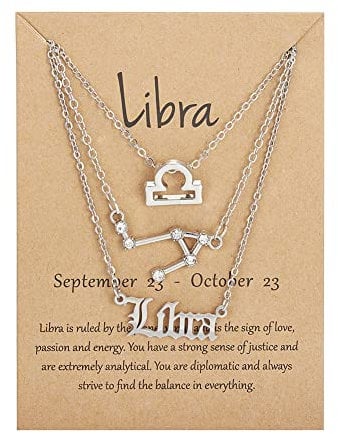 ShiQiao Spl Horoscope Necklace for Women Libra Astrology Necklace Gifts for Girls Birthday Christmas Gifts Star Pendant Neckalce