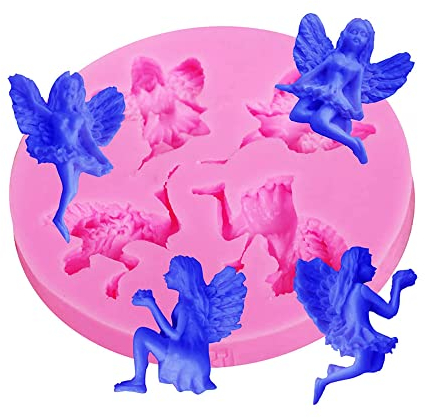 UYST Engel Fee Silikonform 3D Fondant Kuchenform Gießformen Seifen für Clay Seife Schokolade Fudge Kuchen Dekoration Duftkerze Gipsform Kunsthandwerk