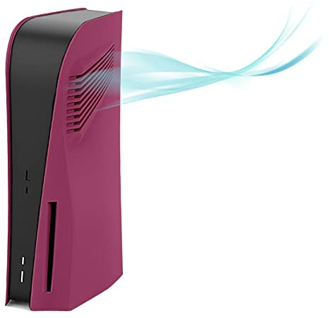 Disc Edition, piastra frontale con prese d'aria di raffreddamento, pannelli di copertura per console PS5, accessori per PlayStation 5, guscio protettivo di ricambio (rosso cosmico)
