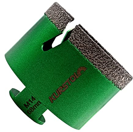 KURSTOL Foret Diamant pour Carrelage 68mm - Scie Cloche avec Filetage M14 et Dent Éclair pour Carrelage Céramique Porcelaine Marbre Granit