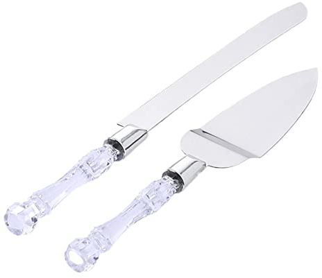 2 couteaux à gâteaux professionnels en acier inoxydable pour gâteaux mariage, coupe-gâteau denté avec poignée confortable, facile à saisir pour couper et servir des desserts Cyhamse