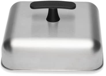 Weber Tapa para Hamurguesas, 26 x 26cm, para distribución Uniforme del Calor, Ideal para fundir Queso para Hamburguesas o cocinar al Vapor - Plateado (6783)