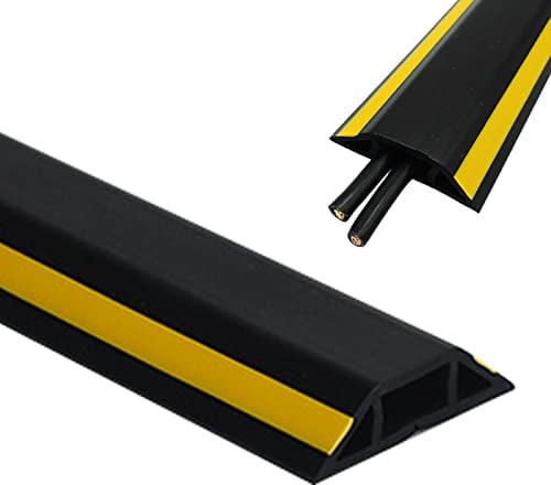 Lam-lord Protection de câble de sol - Robuste - En PVC flexible - 2 m - Noir et Jaune - Couvre-câble de sol