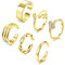 FIOROYAL 6 Stück 14K Gold Zehenring Verstellbare Zehenringe Set für Damen Mädchen CZ Herz Offene Zehenringe Sommer Strand Fußschmuck Snake Type