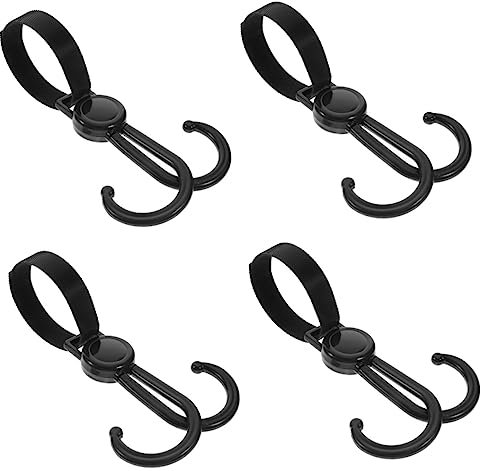 Cabilock 4 Stück Tragbarer Einkaufswagen Fahrrad Kinderwagen Haken Für Außenverkleidungen Fahrradzubehör Fahrradaufhänger Tragbarer Kinderwagen Wagenhaken Plastik Mehrzweck Hängende Tasche