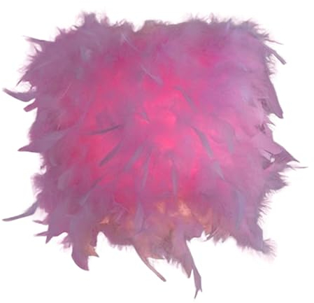 AWHAO Feder Lampenschirm, Kronleuchter Lampenabdeckung, Deckenleuchte Abdeckung für Stehlampen, Rosa M