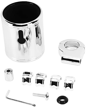 KIMISS Soporte para bebidas en manillar, moto/ATV 22-32mm, ajustable universal, cromo