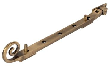 Dart Monkey Tail Brass Window Stay 10 (250mm) - Antique Brass