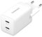 Intenso Power Adapter W40CC GaN, USB-C Netzteil mit 2 USB-C Anschlüssen, 40 Watt und GaN-Technologie, weiß