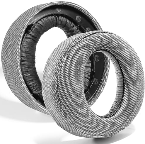 PESLNG Cuscini di ricambio in ecopelle professionale per Sony PS5 Pulse 3D, Utilizza schiuma memory di alta qualità per maggiore comfort e durata. (Tessuto di lino-Grigio)