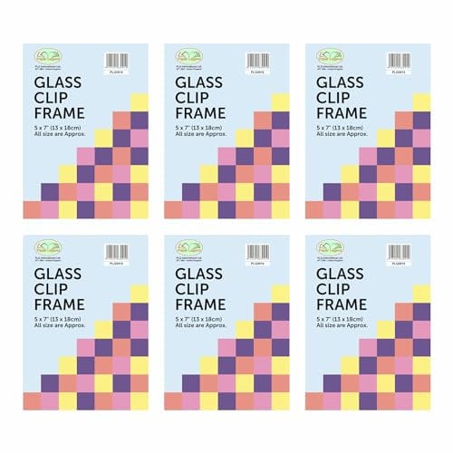 Set of 6 - Frameless Clip Frames Glass Picture Frames For Poster Certificate Frame Wall Mountable Photo Frames Picture Display For Home Office Classic Wall Decor (5 x 7 Inch)