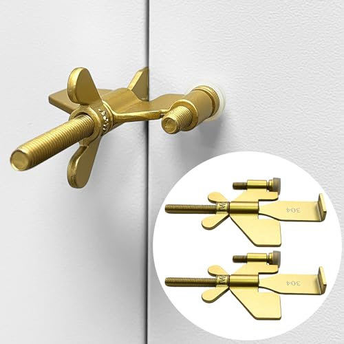Goldenes tragbares Türschloss, Heimsicherheit, Türspind, Reiseschloss für zusätzliche Sicherheit und Privatsphäre, perfekt für Reisen, Hotel, Zuhause, Wohnung, College, 2 Stück
