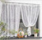 Yaland Jacquard Scheibengardine Landhausstil Gardine mit zarten Streifen Blumen Muster Bistrogardine mit Stangendurchzug 1 Stück Weiß BxH 100x120cm