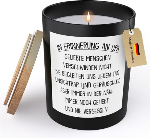 22Feels Trauerkerze Opa In Erinnerung Andenken Sojawachs Kerze im Glas Kondolenzgeschenk Grossvater Handgemacht Grosseltern Duft Deko Vegan Nachhaltig - ZITRUS