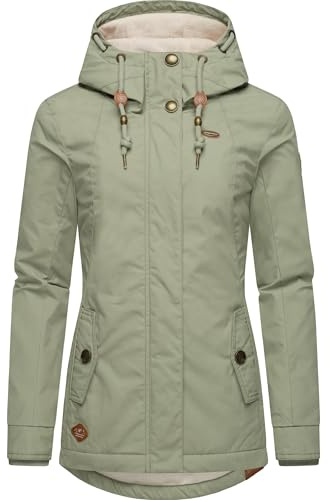 Ragwear Damen warme kurze Winterjacke mit Kapuze Monade Intl | Länge: po-bedeckend | Wärmegrad 3 von 3 – warm gefüttert | wasserabweisend | große Kapuze | für den Winter