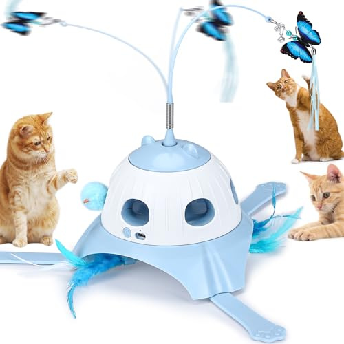 AIPERRO 3-in-1-Katzenspielzeug für Indoor-Katzen (Blau)
