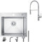 CECIPA 50x45 cm Evier Inox 1 Bac avec Robinet Cuisine Ressort