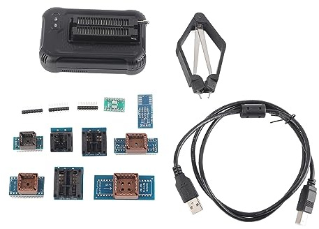 Acouto Universeller Programmierer AVR, Hohe Geschwindigkeit, Geringer Stromverbrauch, 4 Programmierer in 1 Computer, für TL866III EEPROM Flash 8051 AVR MCU GAL PIC mit 9 Adaptern