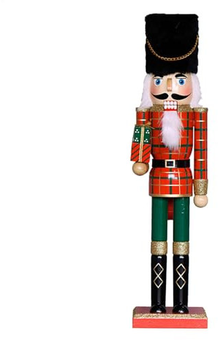 Soldado cascanueces de Navidad, 50 cm, decoraciones navideñas únicas de cascanueces | Elegante adorno de cascanueces | Figura de cascanueces de Navidad para Navidad, decoración del hogar