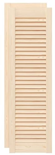 vidaXL Portes d'armoire à persiennes 2 pcs 99x29,5 cm pin massif, porte de meuble, porte de garde-robe, panneau à persiennes en bois