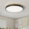 Qamra LED Deckenlampe, Deckenleuchte Schwarz 30cm, Holz Lampe für Wohnzimmer Schlafzimmer Küche Flur Esszimmer 24W 4000K