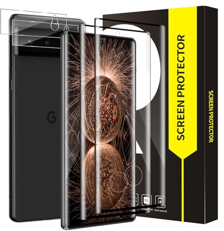 Bodyguard Schutzfolie für Panzerglas für Google Pixel 6 Pro 5G, 9H Härte Kratzfest Pixel 6 Pro Schutzglas+Kamera Folie, 3D Full Cover, Blasenfrei, 2+2 Stück HD-Klar Google Pixel 6 Pro Displayschutz