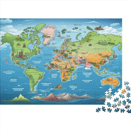 Karte von Europa 1000 Teile Puzzle, Puzzles Für Erwachsene, 1000 Teile Puzzlespiel Für Jugendliche & Erwachsene Puzzlespiel Puzzel 1000pcs (75x50cm)