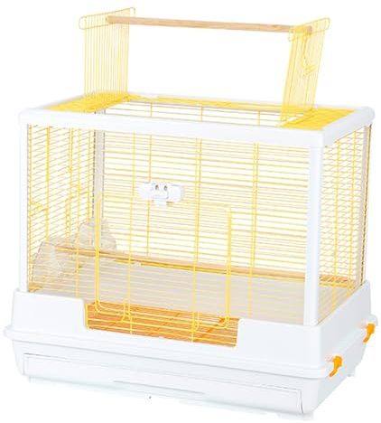 Vogelkäfig, Vogelkäfig Groß, mit Offenem Dachfenster, Fahrgestell Erhöht, for Sittiche, Unzertrennliche, Nymphensittiche, Finken(Orange)