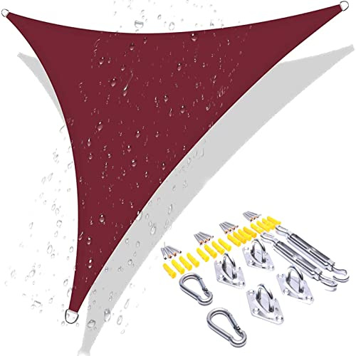 Triangle Sun Shade Sail Canopy Waterproof Outdoor Cover for Patio Pergola Garden Carport UV Resistant Shade Cloth Awning Shelter