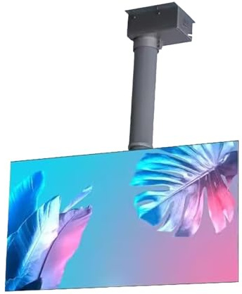 Support TV Électrique Au Plafond, Support De Moniteur De Plafond, Support Réglable en Hauteur Et en Inclinaison avec Télécommande pour Écrans De 26 À 70 Pouces, en Acier Inoxydable(30cm)