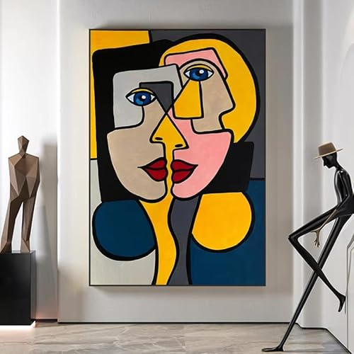 Abstrakte Picasso-Kunst, klassische Poster und Drucke, Bilder, Vintage-Leinwandgemälde, Wandkunst für die Heimdekoration (60 x 80 cm (24 x 31 Zoll) / ohne Rahmen)