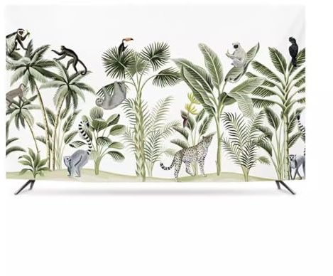 Housse anti-poussière universelle en tissu imperméable et anti-poussière pour téléviseurs LCD/LED Décoratif résistant aux rayures Tree2 49-52 pouces